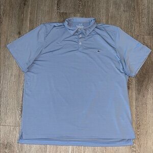 Vineyard vines performance stripe golf Men's Light Blue Polo Shirt size xxl